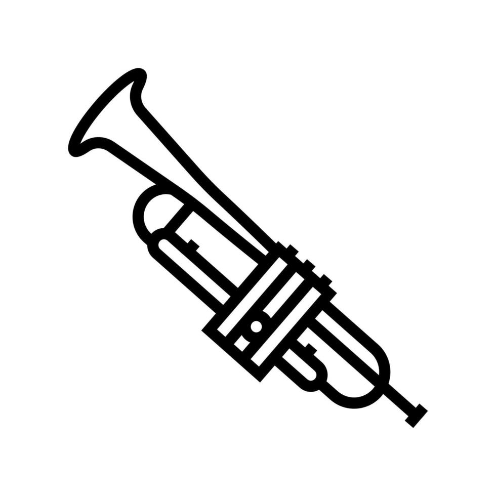 trumpet wind musician instrument line icon vector illustration