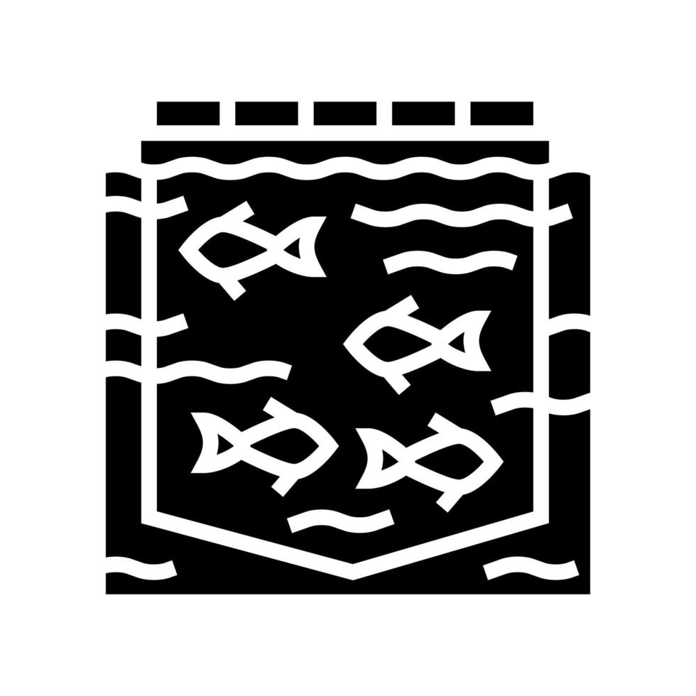 sea cages salmon glyph icon vector illustration