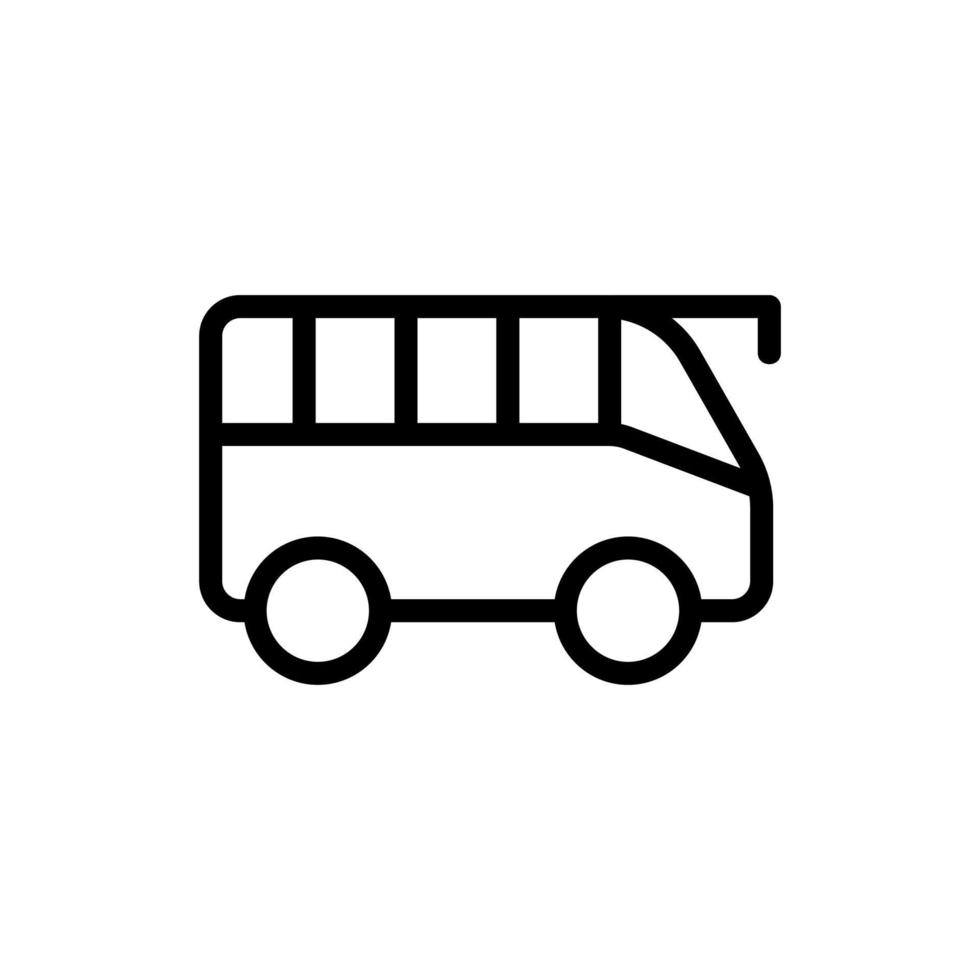 vector de icono de autobús turístico. ilustración de símbolo de contorno aislado