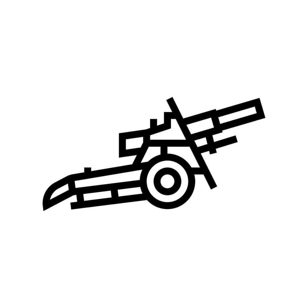 artillería guerra arma línea icono vector ilustración