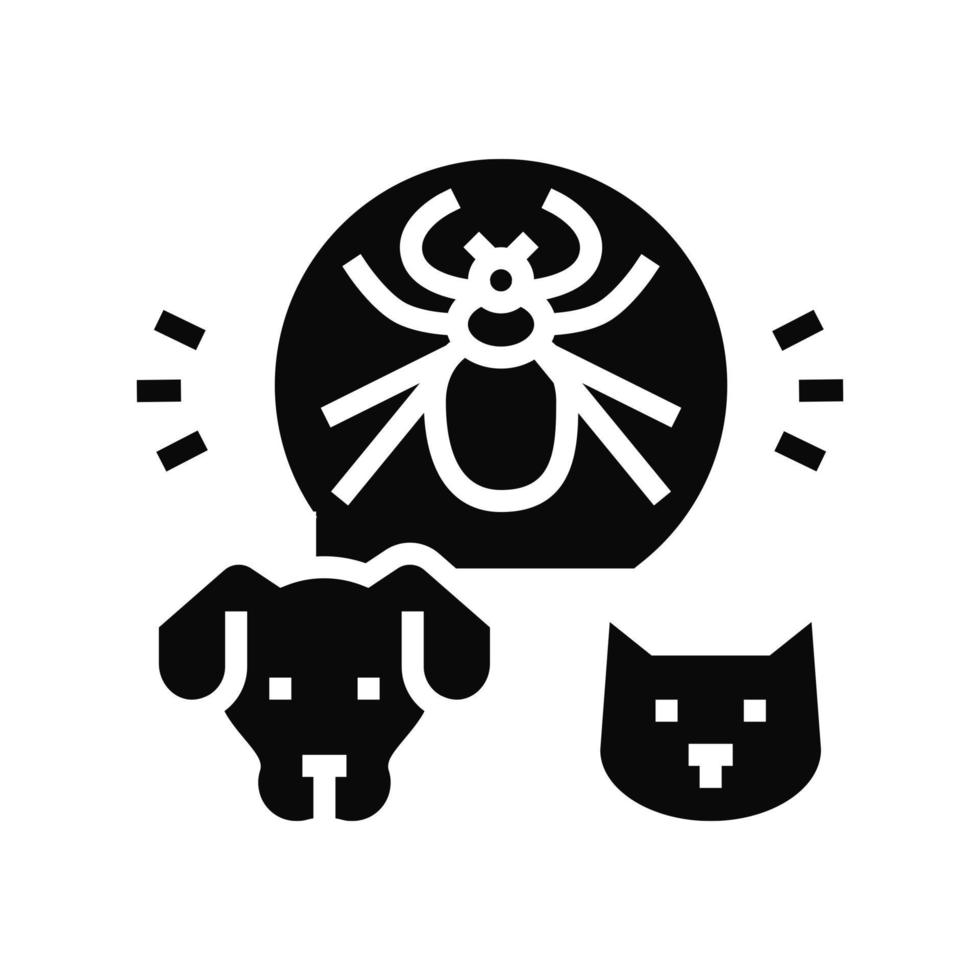 mite on animal body glyph icon vector illustration