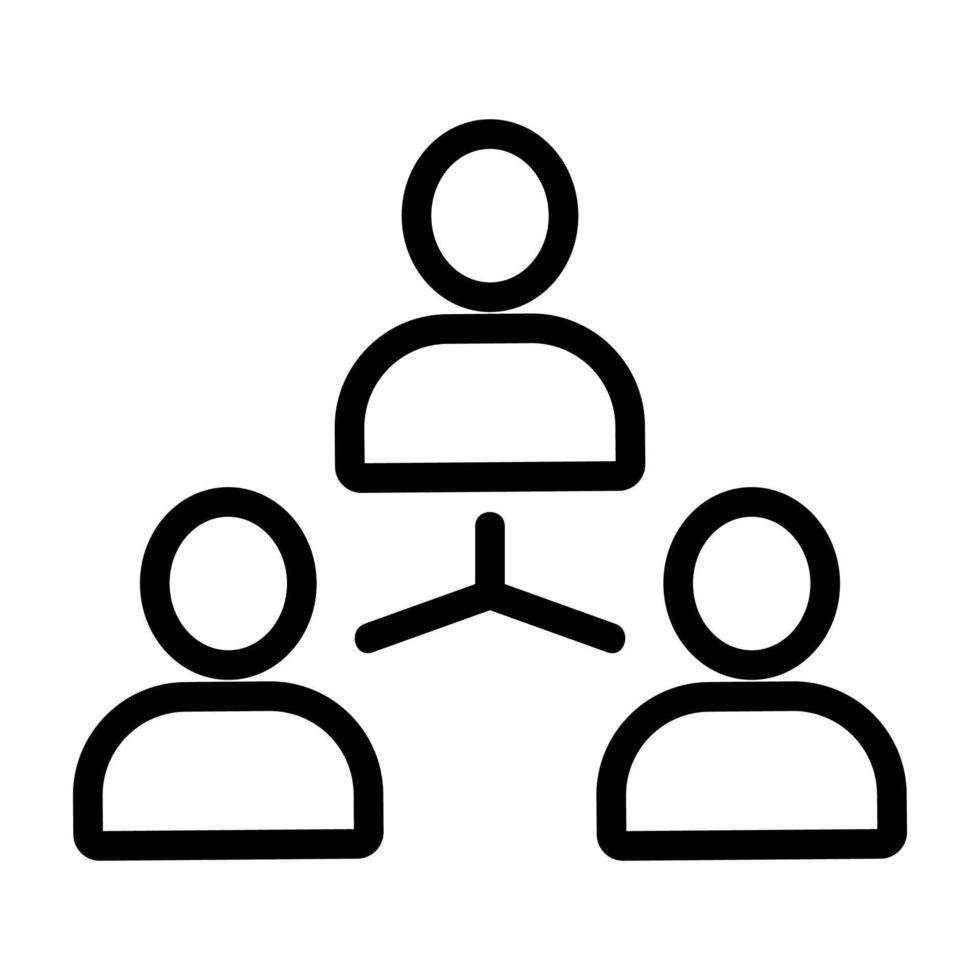 Many users icon vector. Isolated contour symbol illustration vector