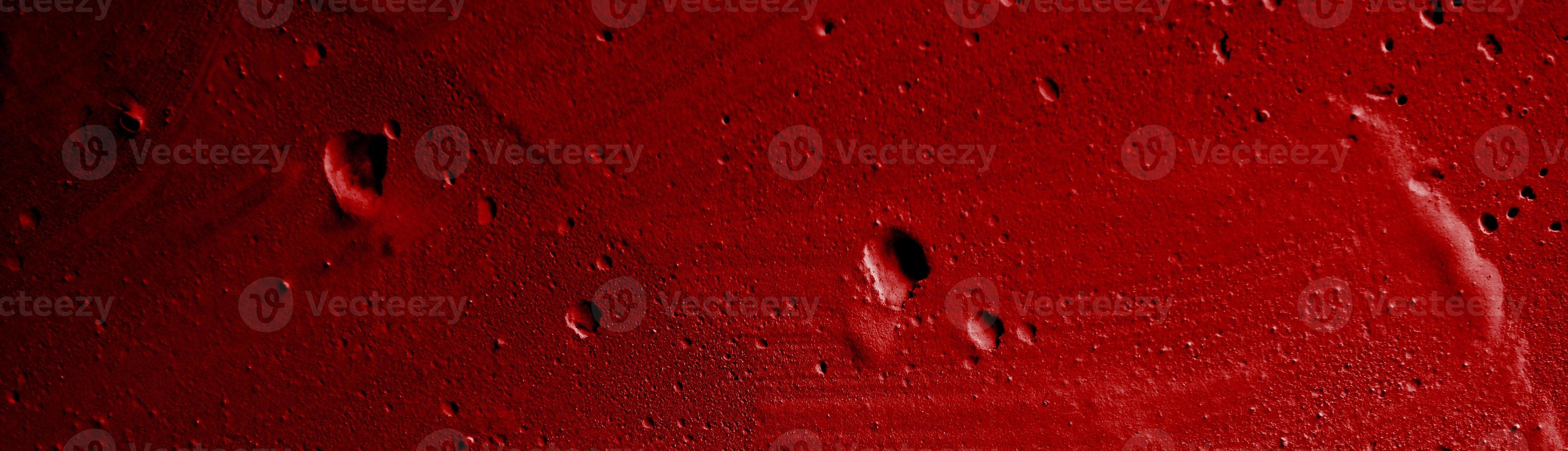 Scary red wall panoramic for background. red wall scratches photo