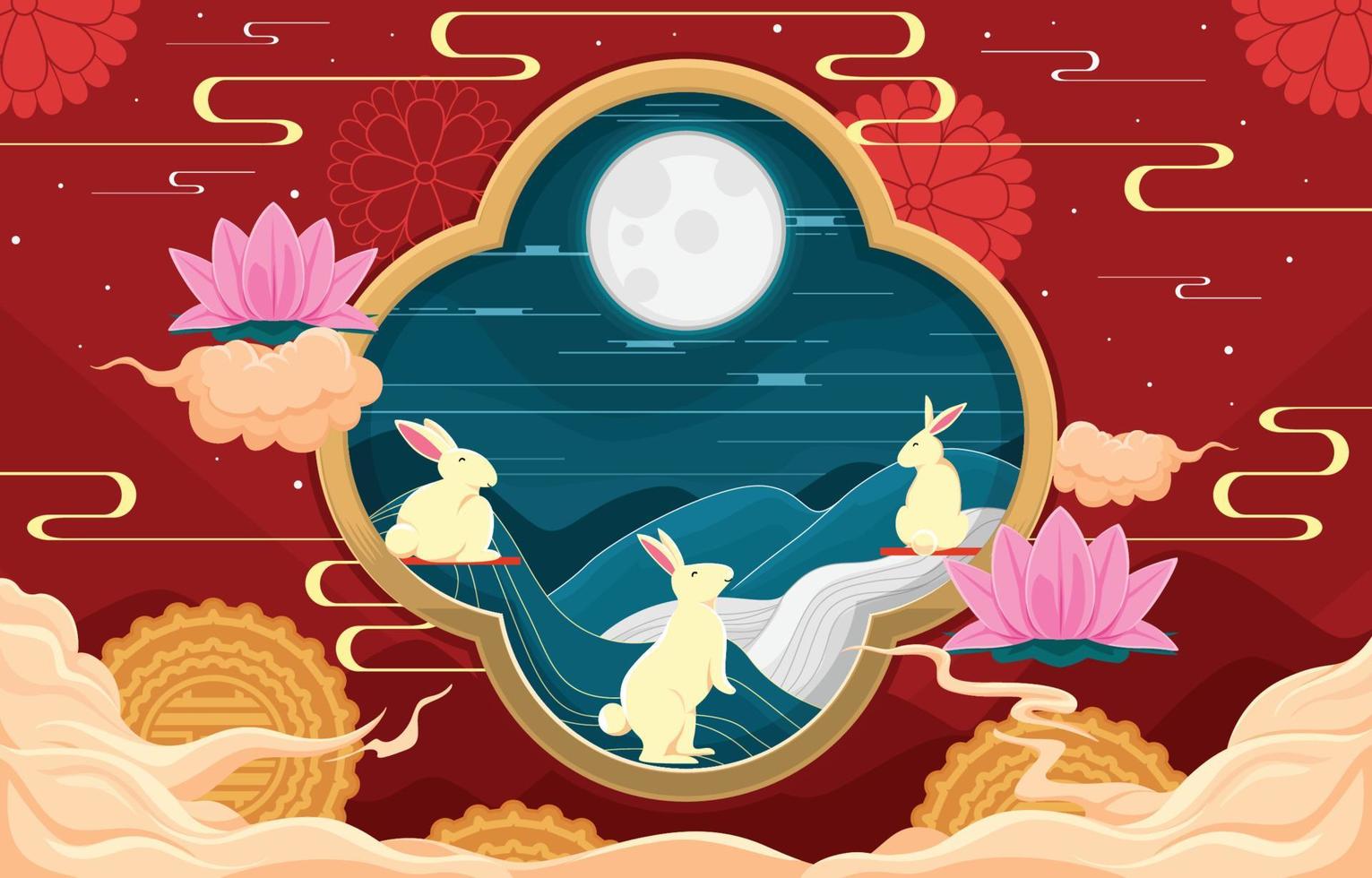 Mid Autumn Festival Background vector
