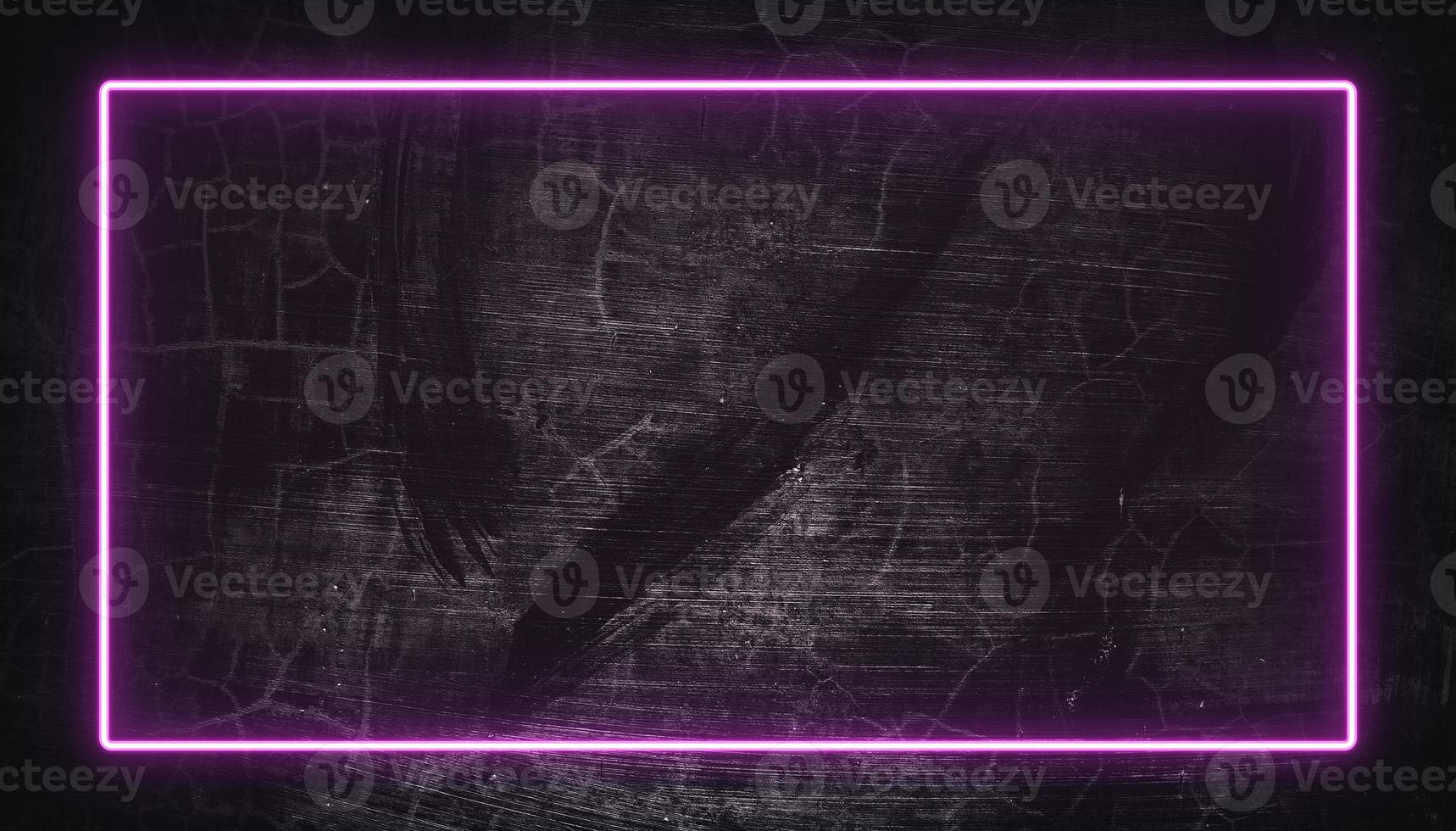 Neon lights with scary black wall background for happy halloween photo
