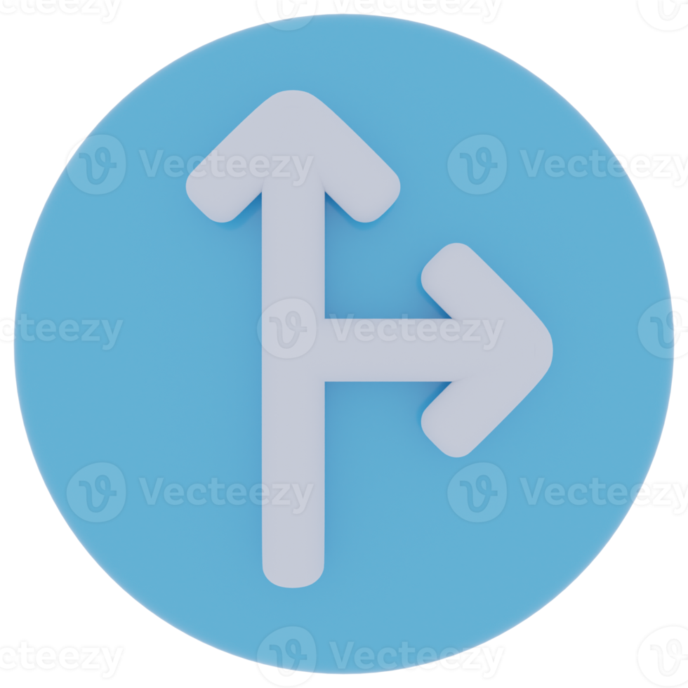 Top Right Arrow 3D Illustration png