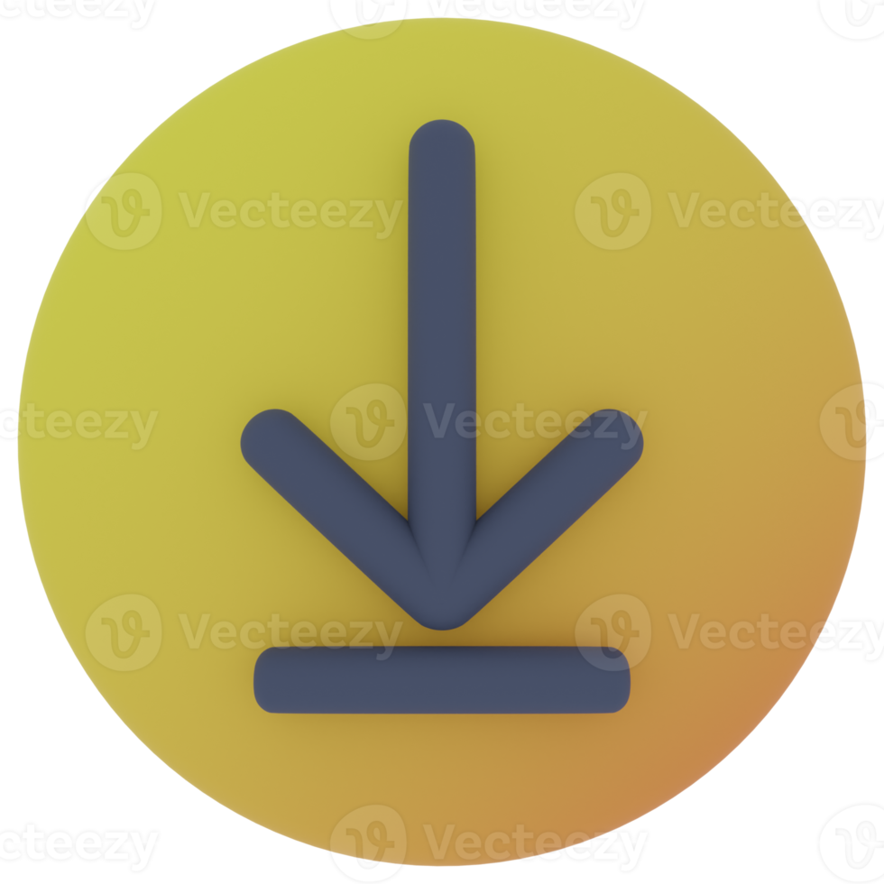 File Download Arrow 3D Illustration png