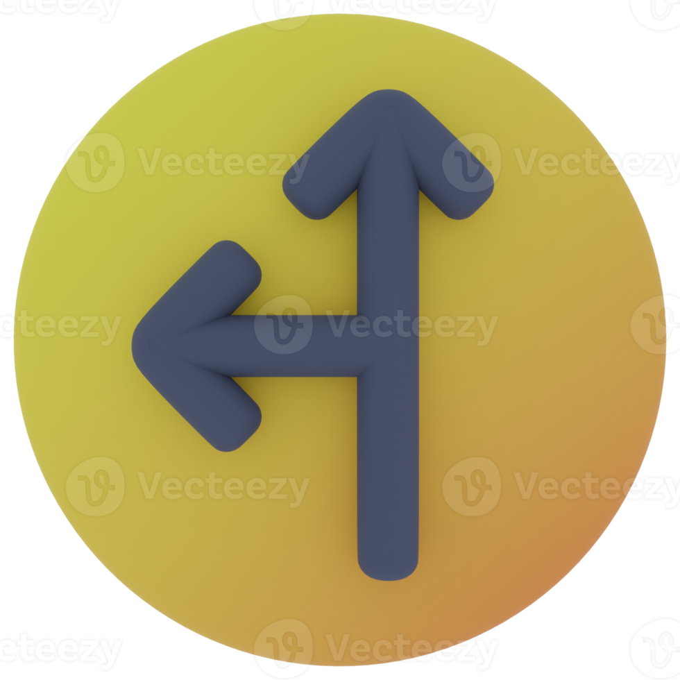 Top Left Arrow 3D Illustration png