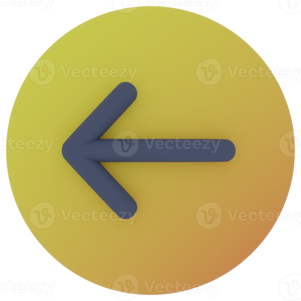 Left Arrow 3D Illustration png