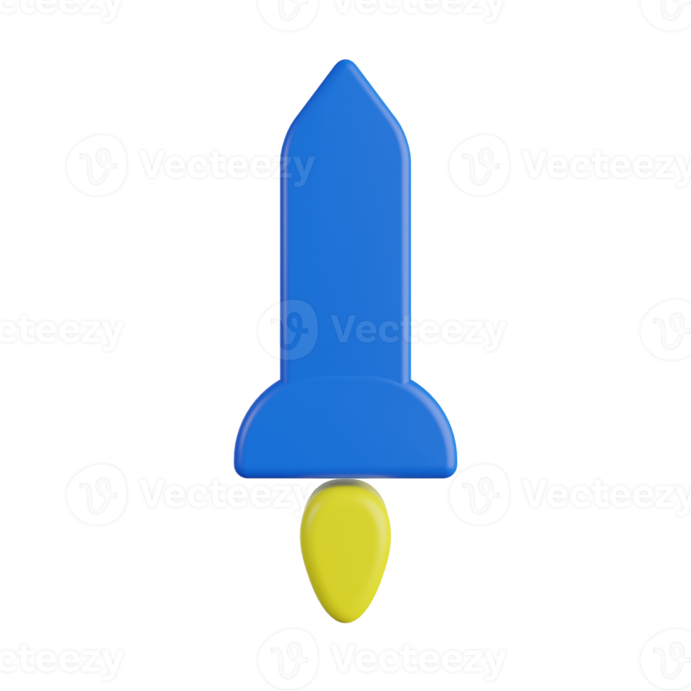 Rocket 3D Illustration png