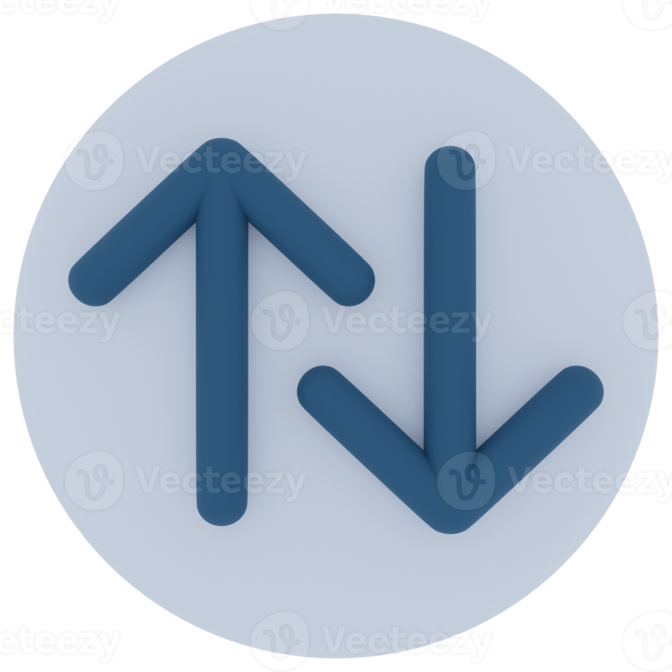 Up and Down Arrow 3D Illustration png