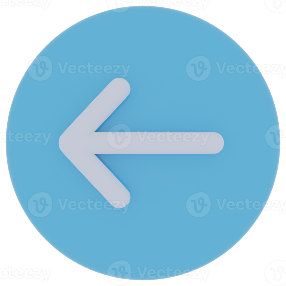 Left Arrow 3D Illustration png