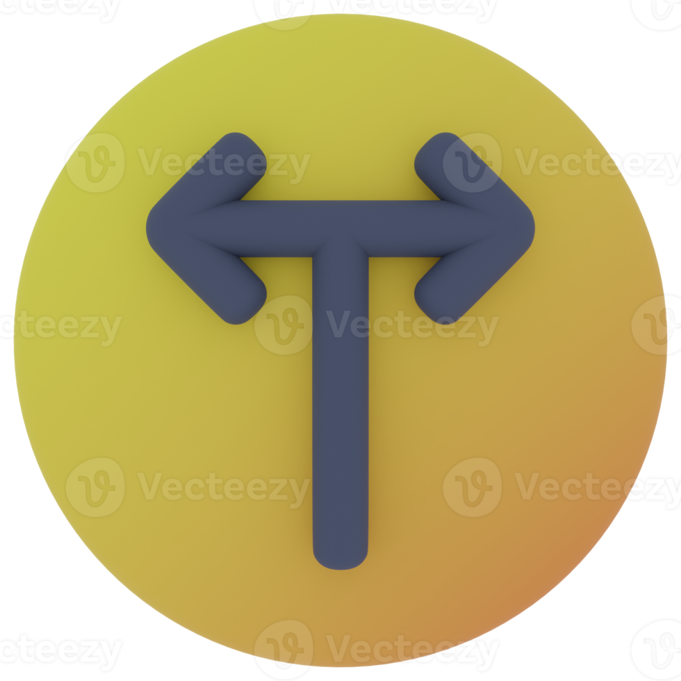 Intersection Arrow 3D Illustration png