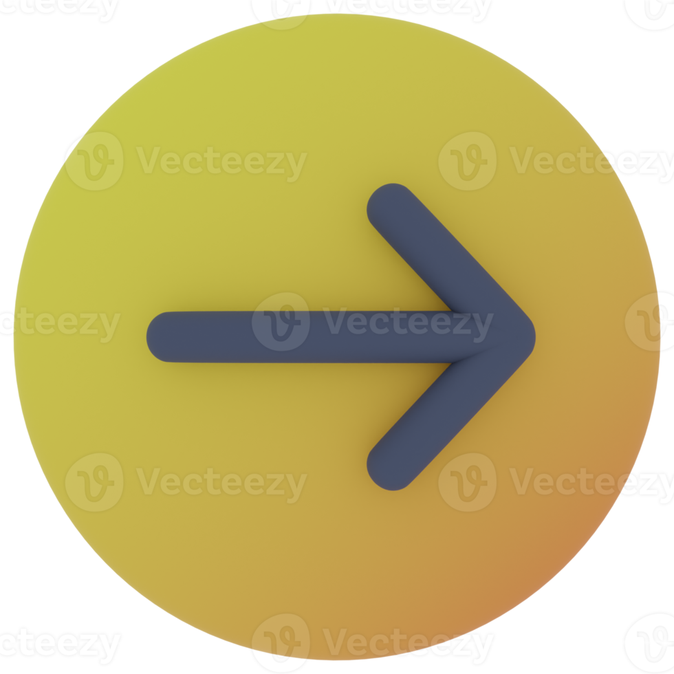 Right Arrow 3D Illustration png