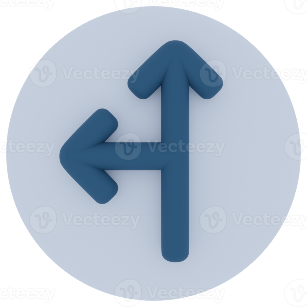 Top Left Arrow 3D Illustration png