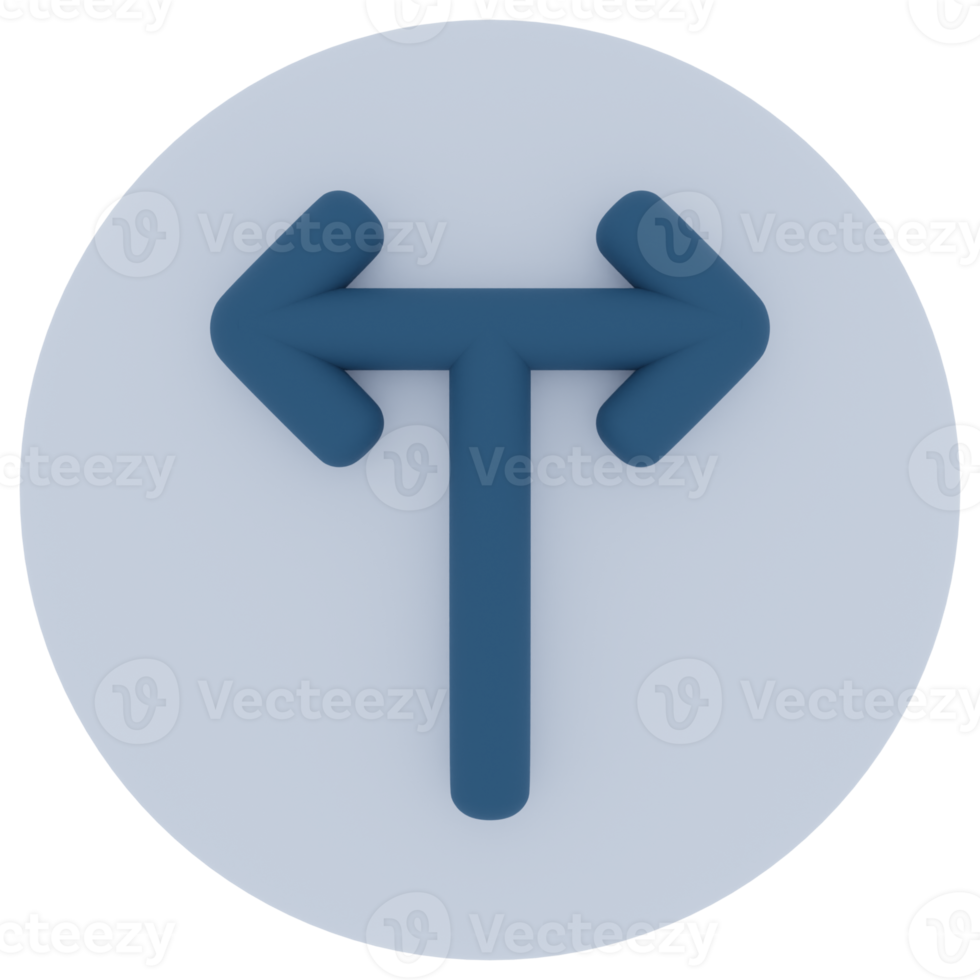 Intersection Arrow 3D Illustration png