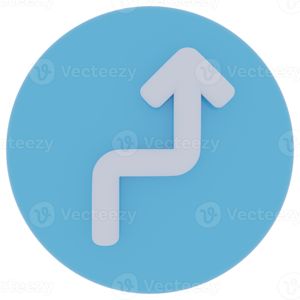 Curve Arrow 3D Illustration png