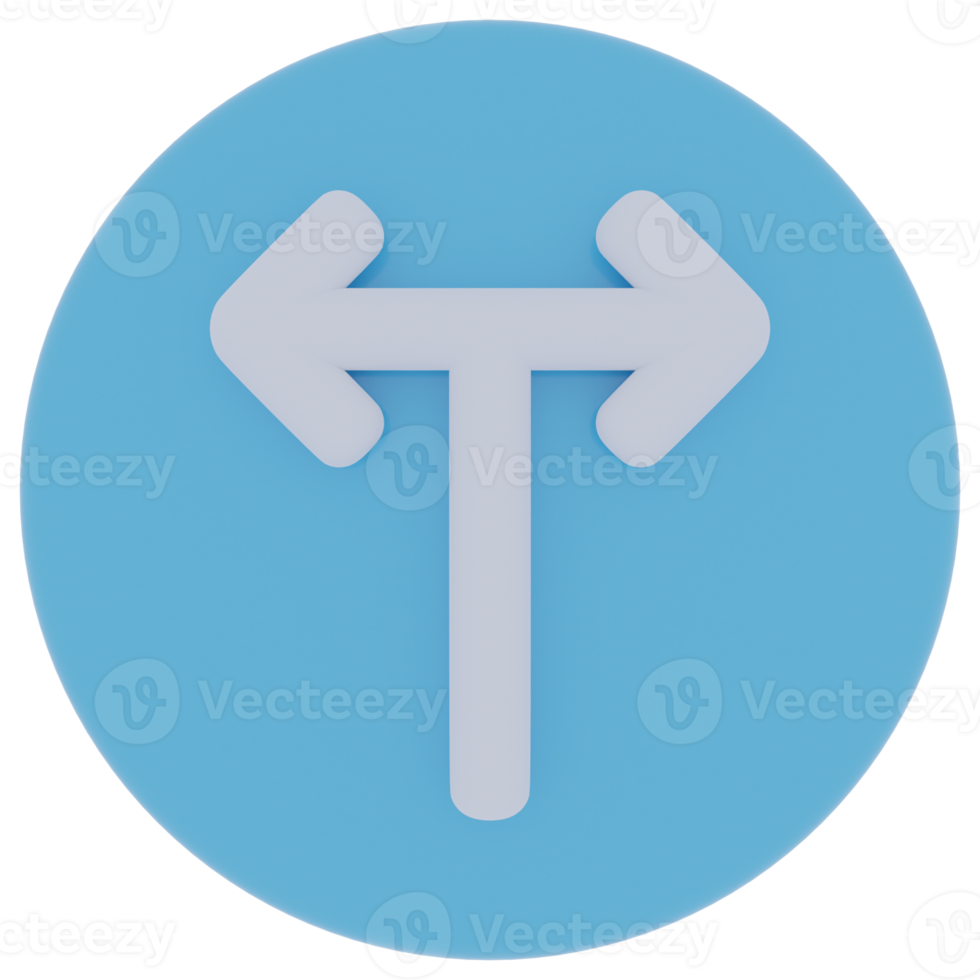 Intersection Arrow 3D Illustration png