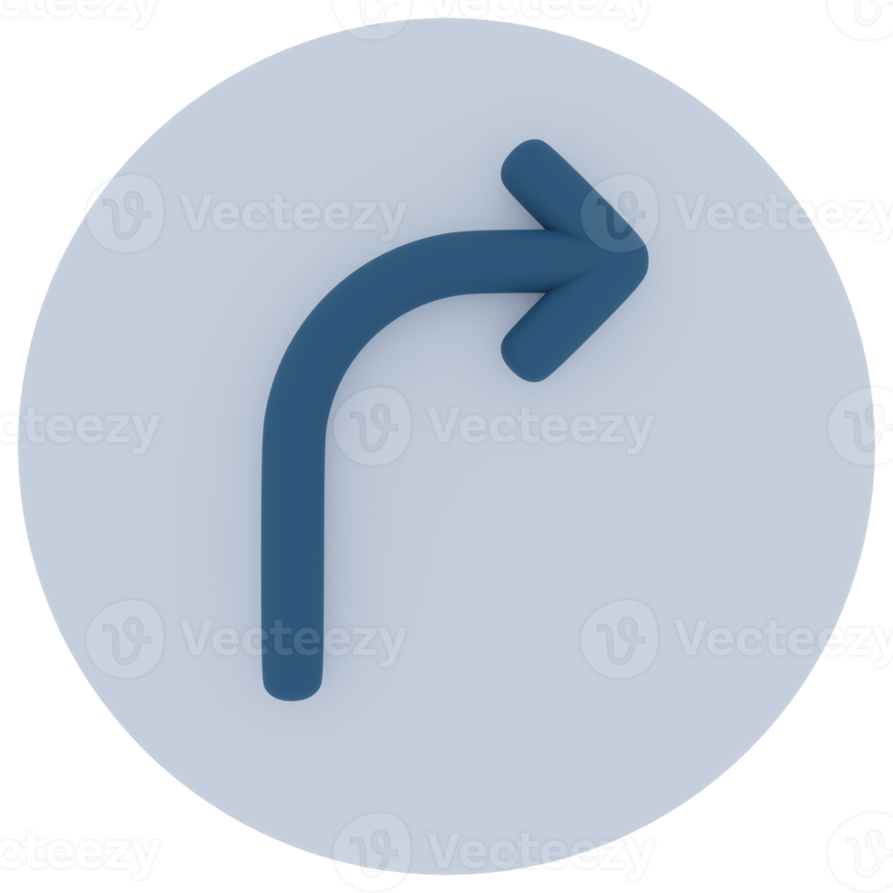 Turn Right Arrow 3D Illustration png