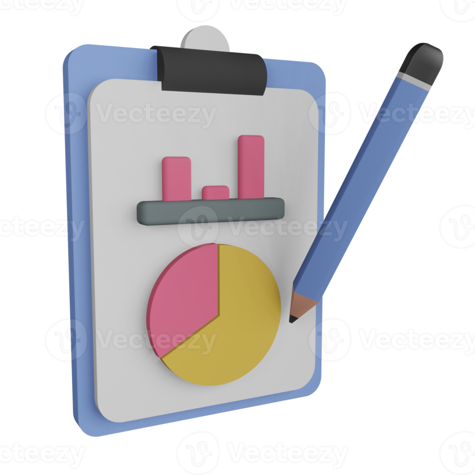 Statistical Report 3D Illustration png