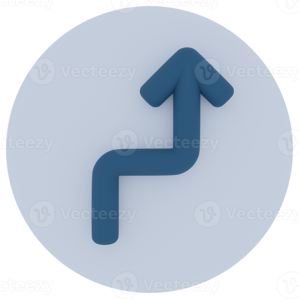 Curve Arrow 3D Illustration png