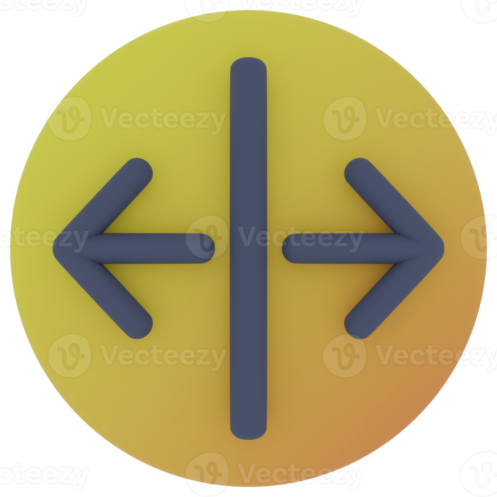 Wide Arrow 3D Illustration png