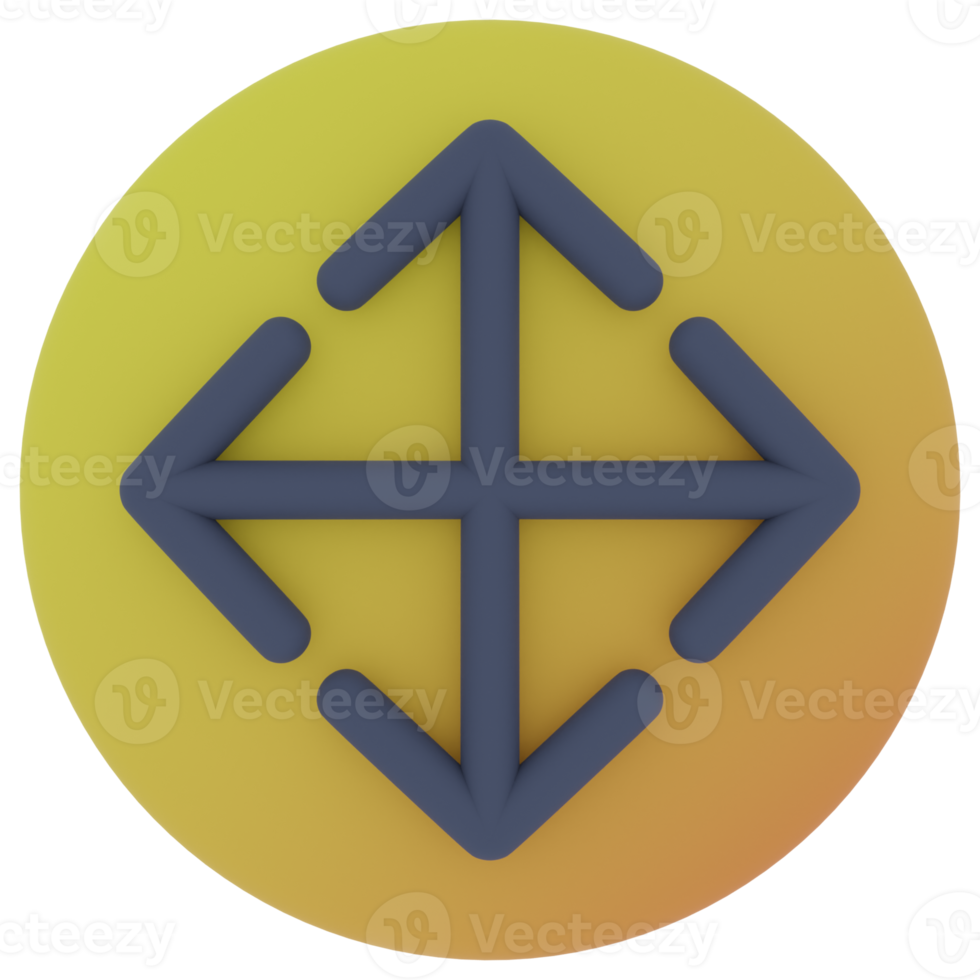 Movement Arrow 3D Illustration png