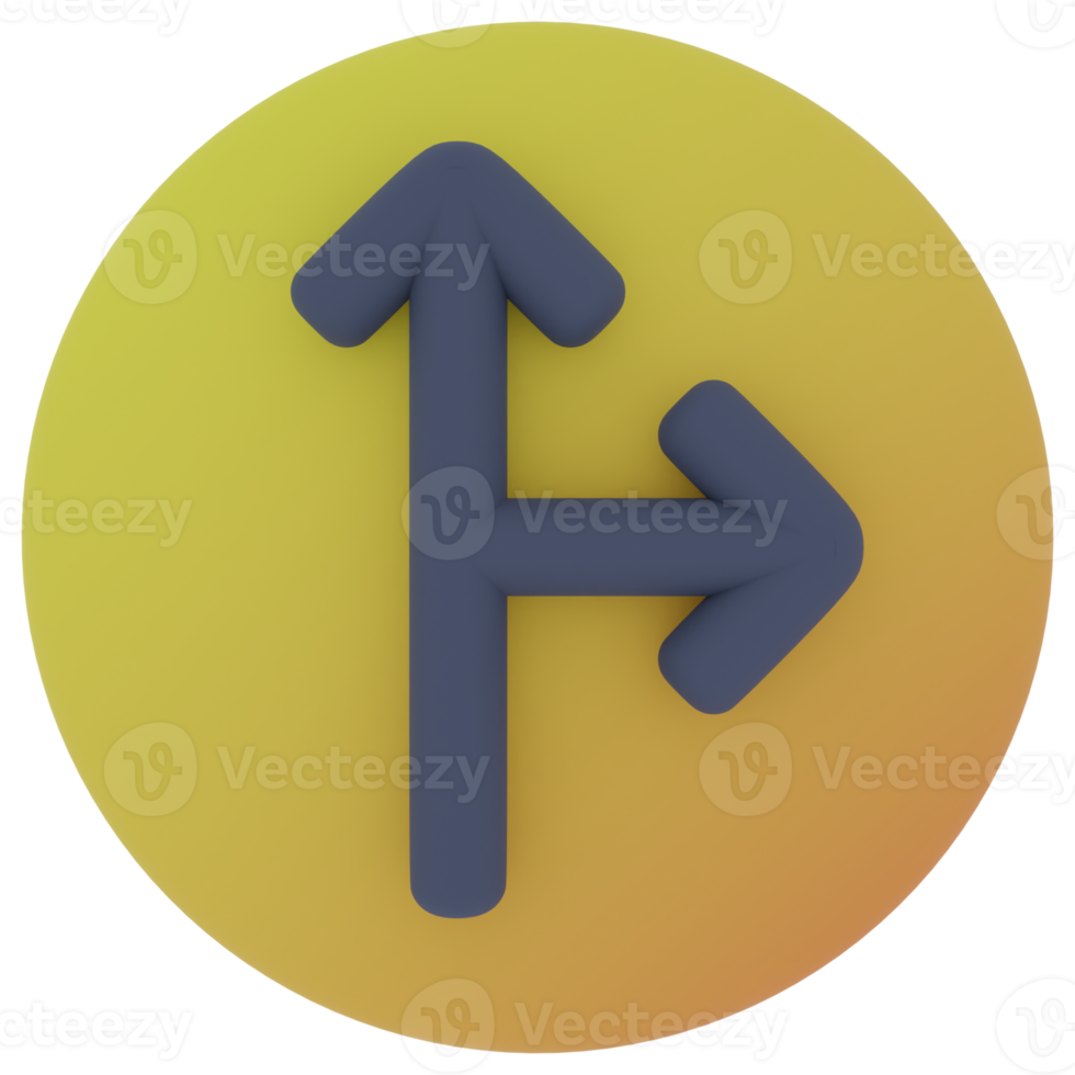 Top Right Arrow 3D Illustration png