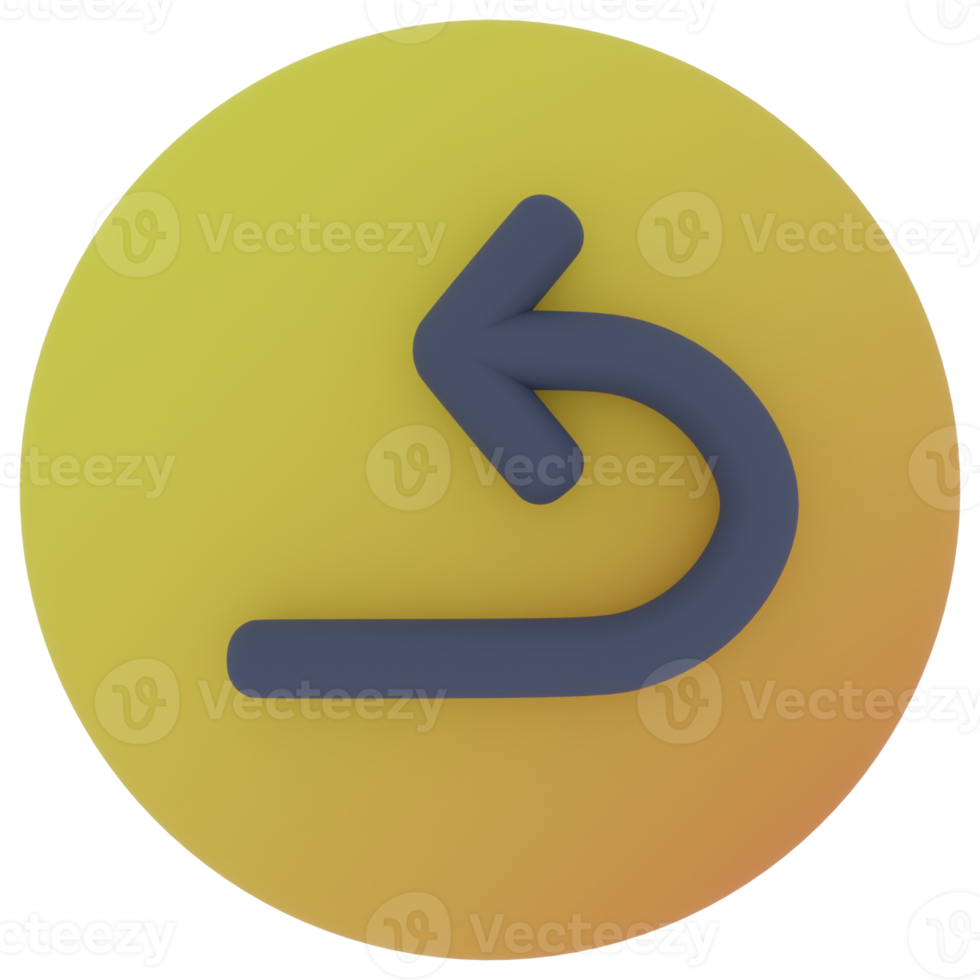 Undo Arrow 3D Illustration png