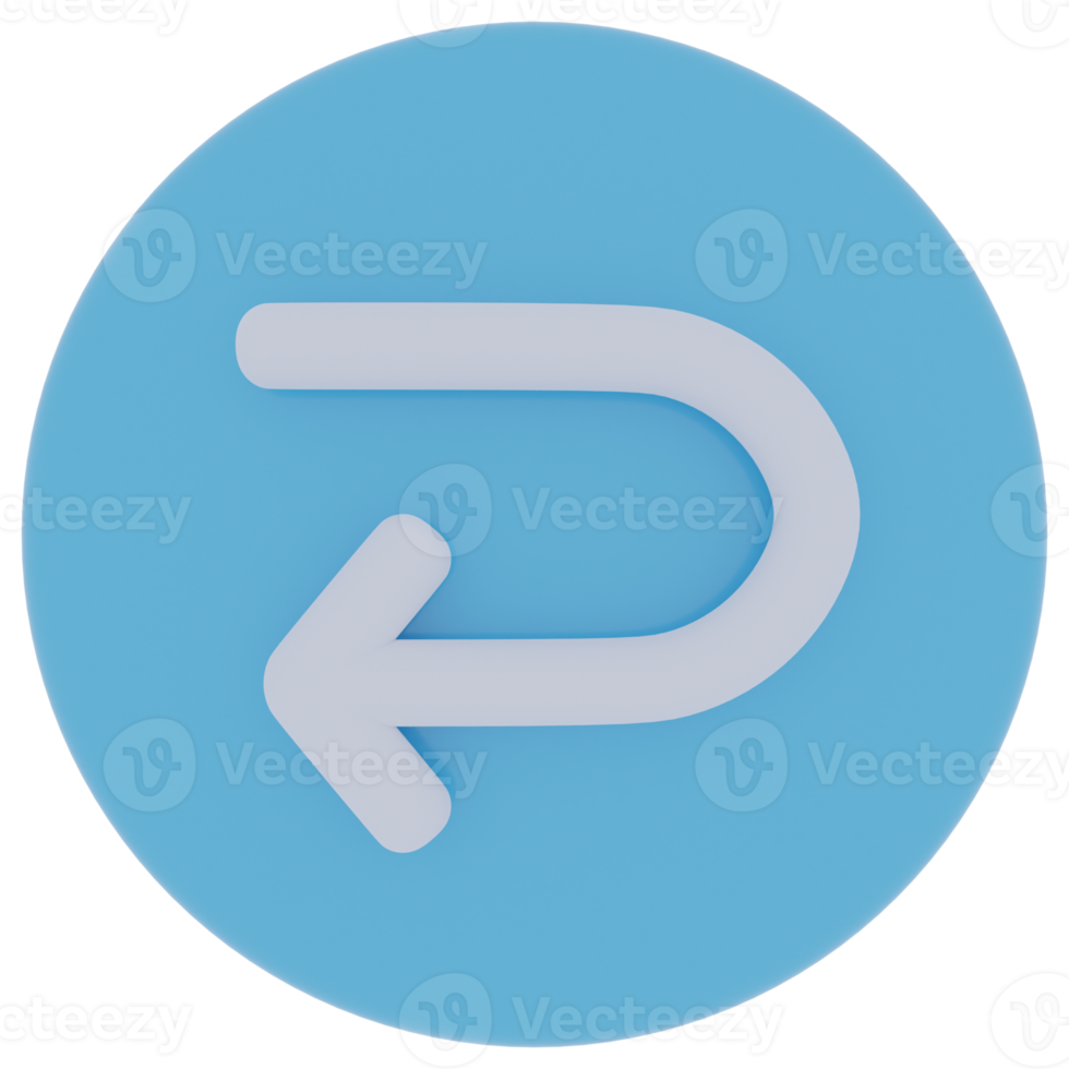 Previous Arrow 3D Illustration png