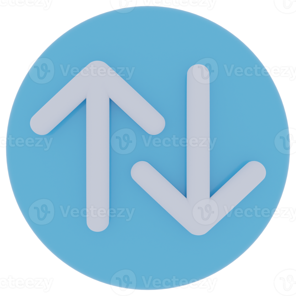 Up and Down Arrow 3D Illustration png