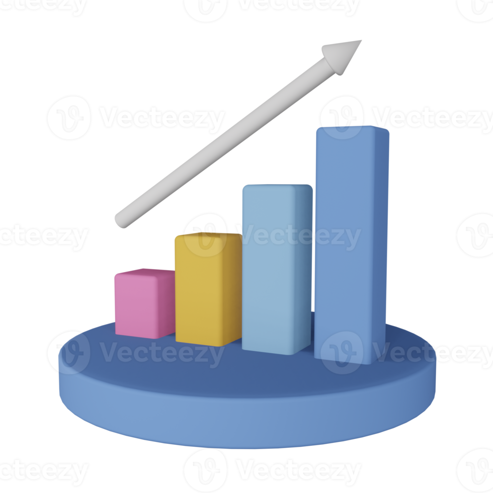 Growth Chart 3D Illustration png