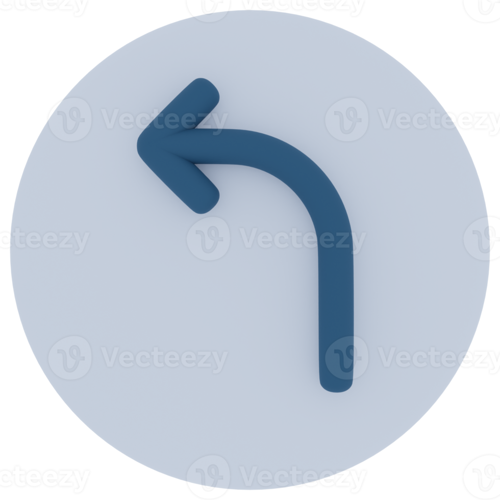 Turn Left Arrow 3D Illustration png