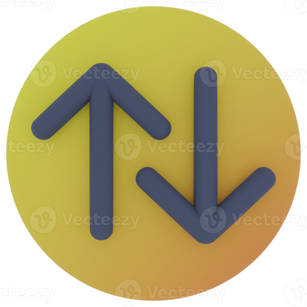 Up and Down Arrow 3D Illustration png