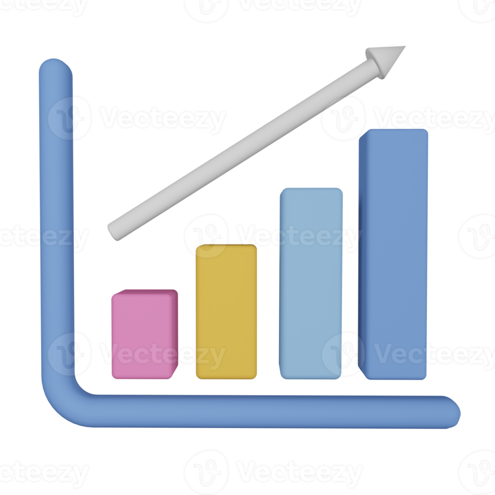 ilustração 3d de gráfico de crescimento png