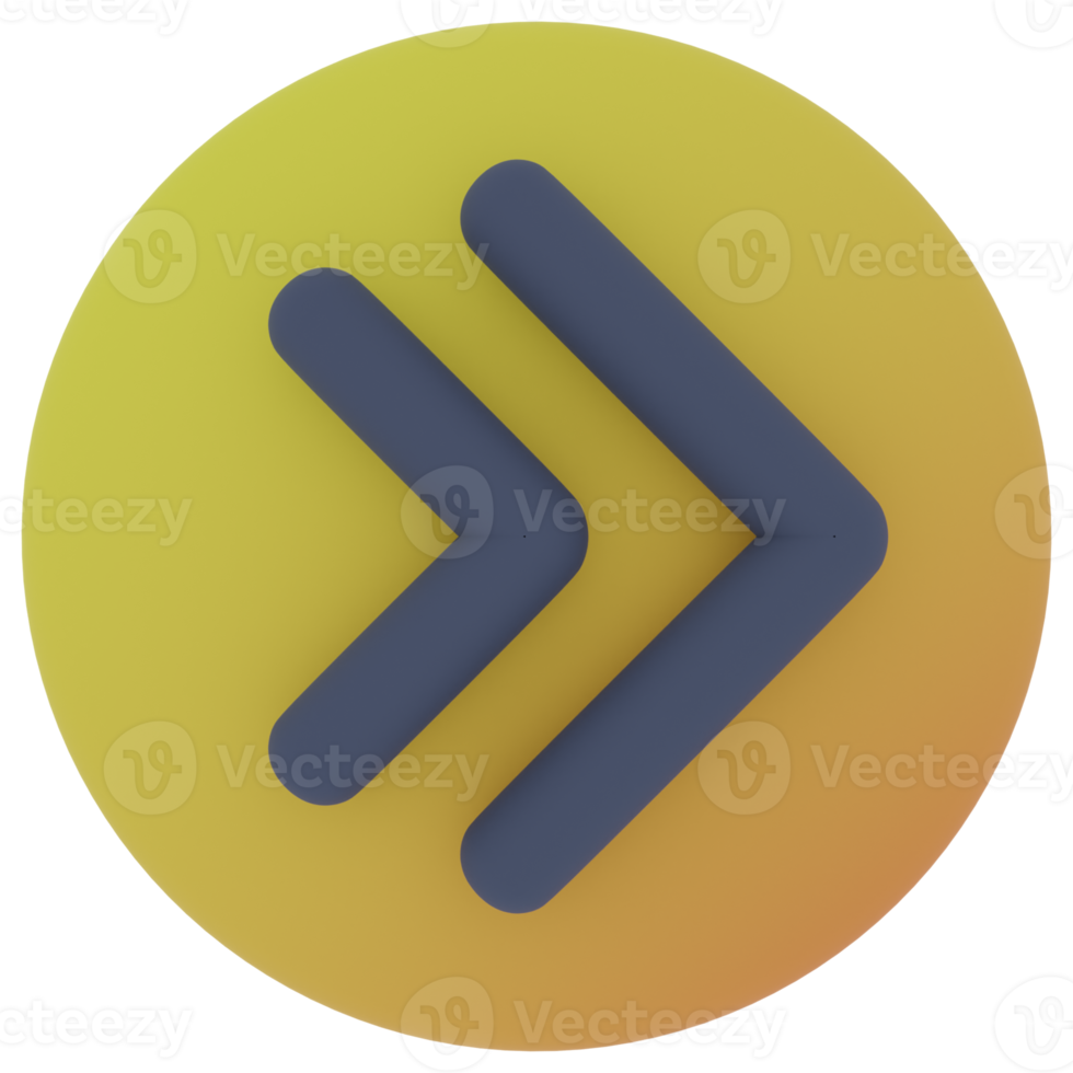 Fast Forward Arrow 3D Illustration png