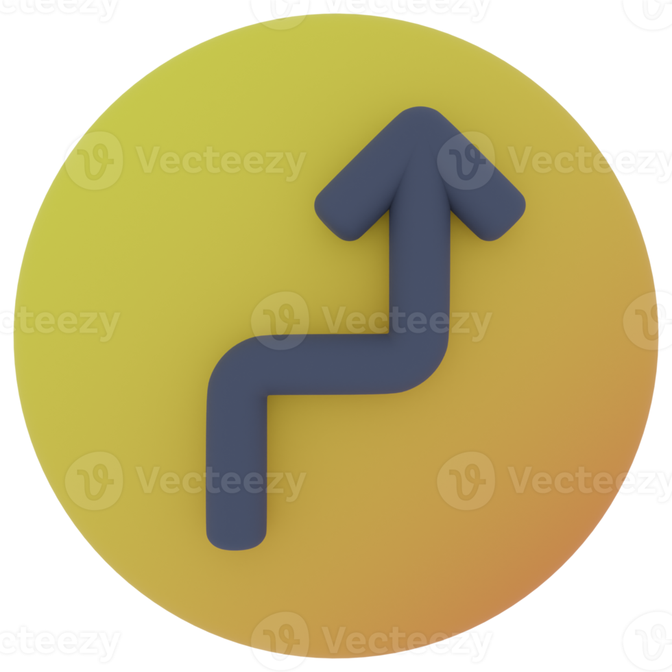 Curve Arrow 3D Illustration png