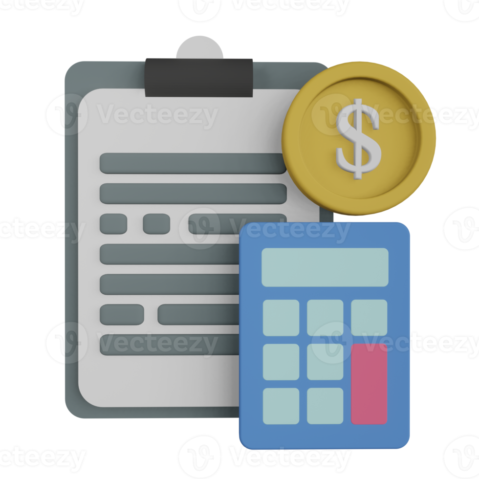 Accounting Report 3D Illustration png