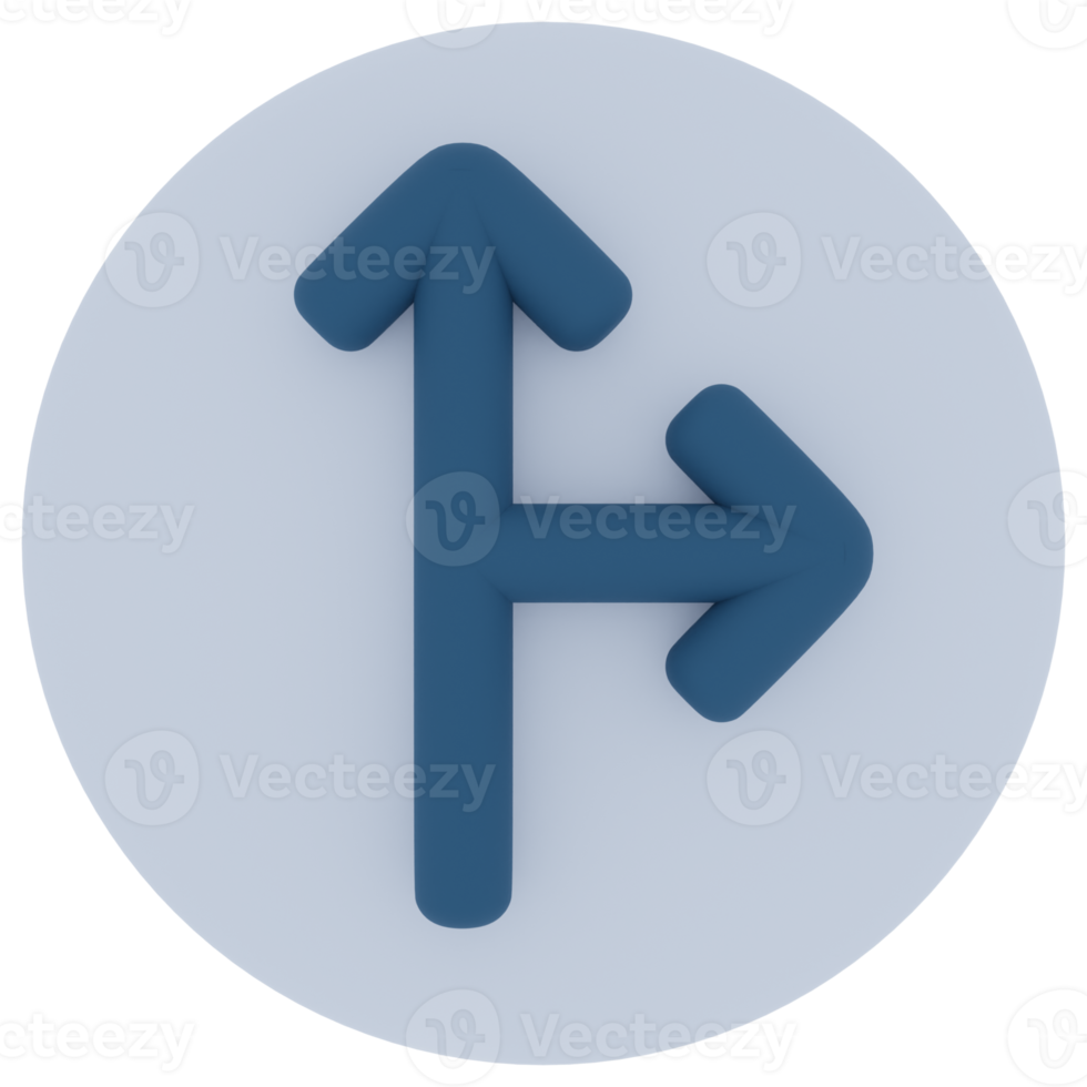 Top Right Arrow 3D Illustration png