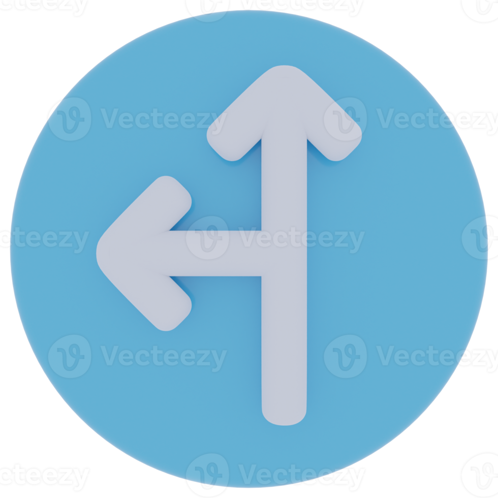 Top Left Arrow 3D Illustration png