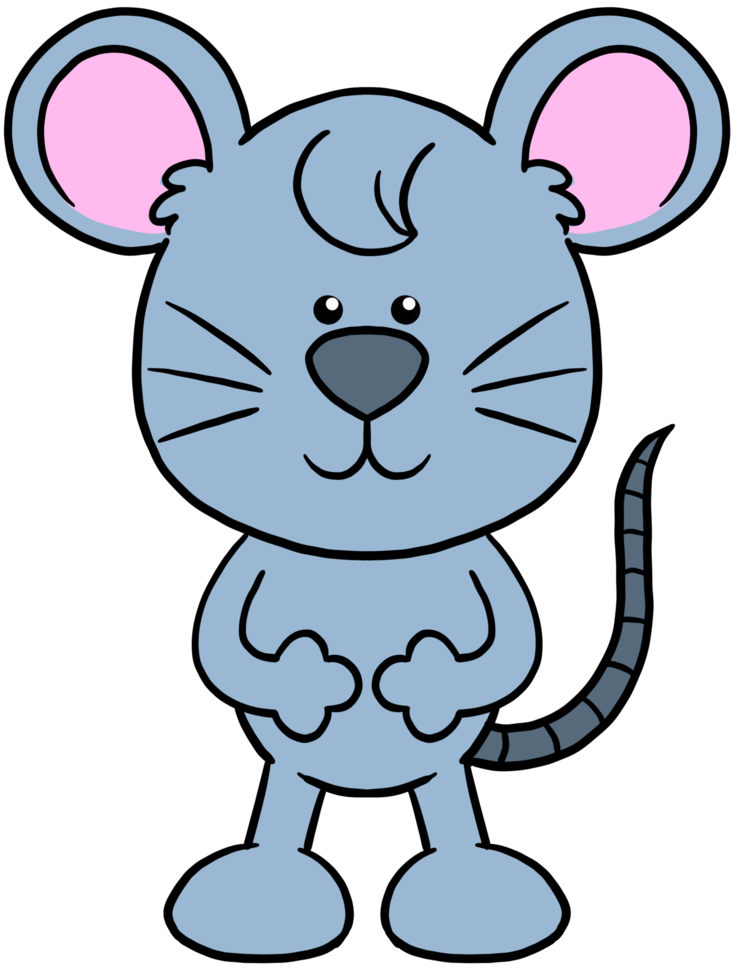 simpatico cartone animato animale carattere clipart ratto colorato png