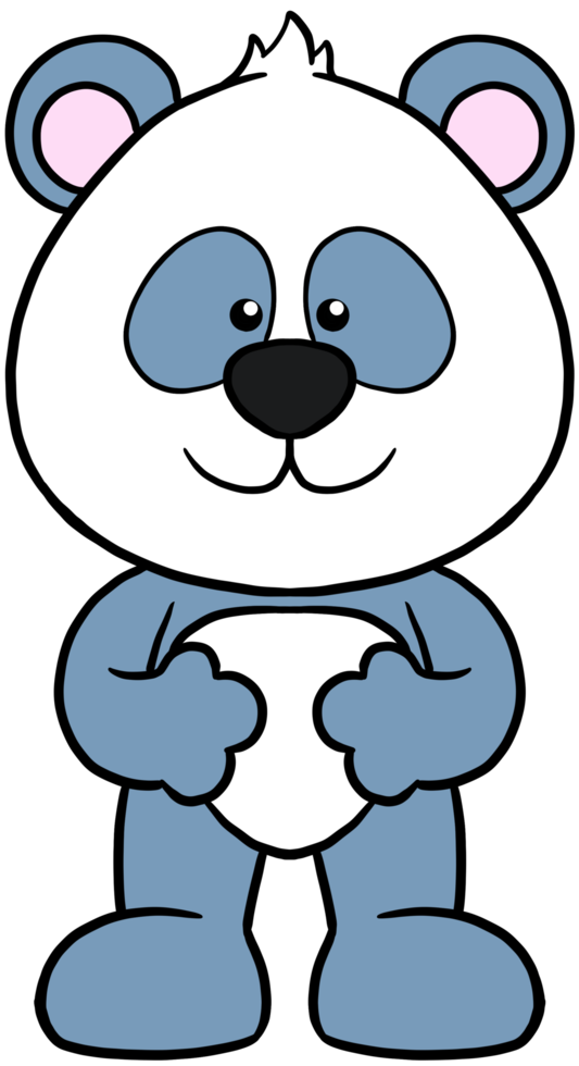 mignon dessin animé animal personnage clipart coloré panda png