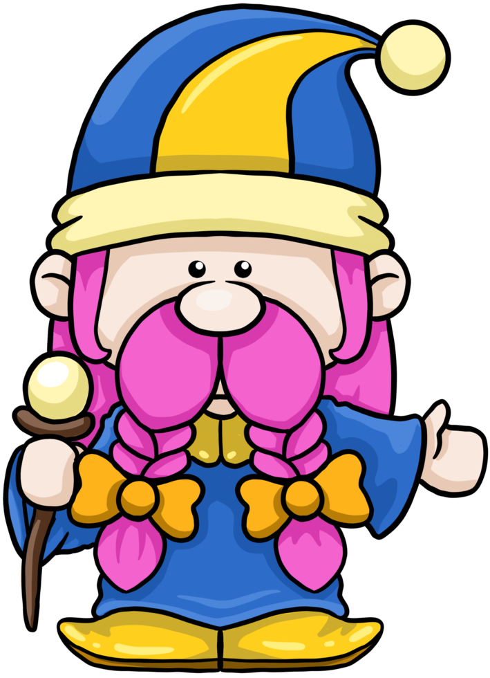 cute cartoon gnome colorful character png