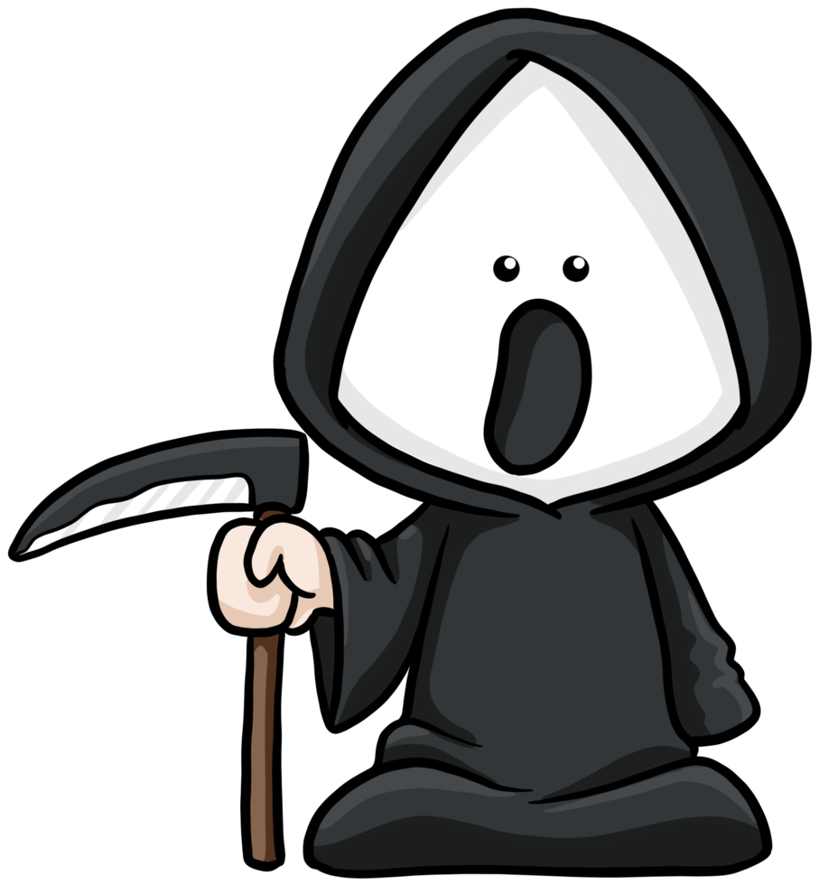 tecknad halloween barn clipart grim reaper png