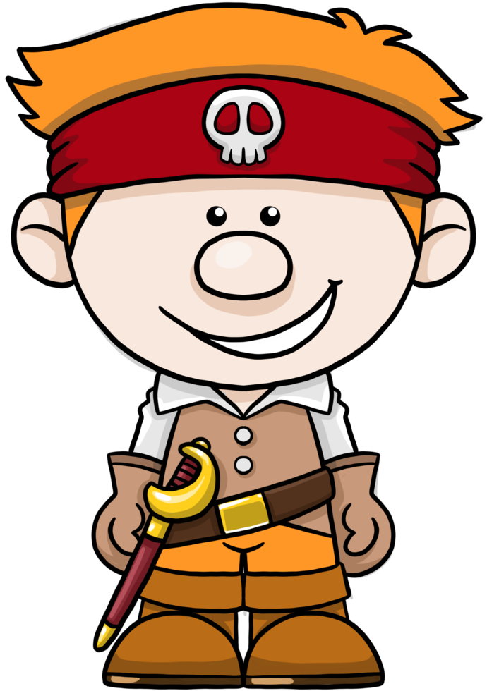 dessin animé pirate enfants coloré clipart png