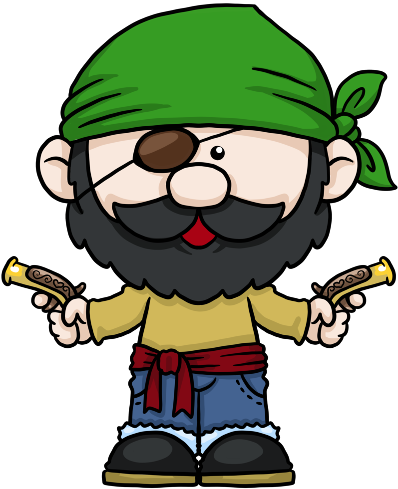 dessin animé pirate enfants coloré clipart png