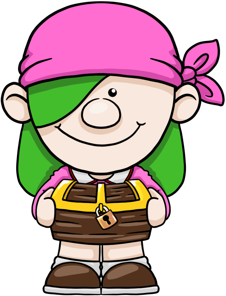 desenhos animados pirata crianças clipart colorido png