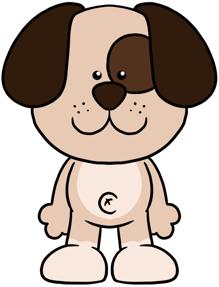 cute cartoon animal character clipart colorful dog png