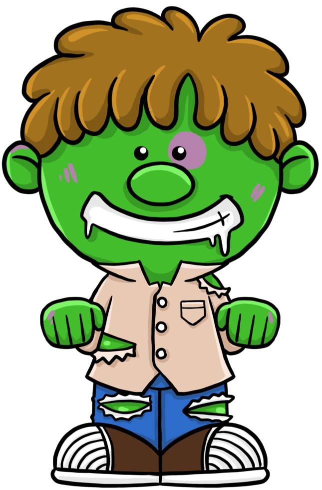 Cartoon-Halloween-Kinder-Clipart-Zombie png