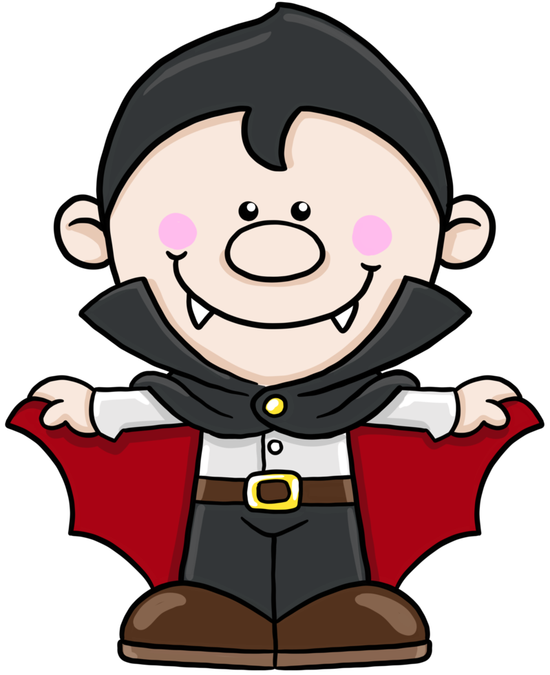 cartoon halloween kids clipart vampire png